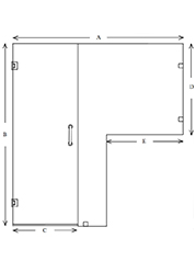Frameless Shower Enclosure Knee Wall and Notch